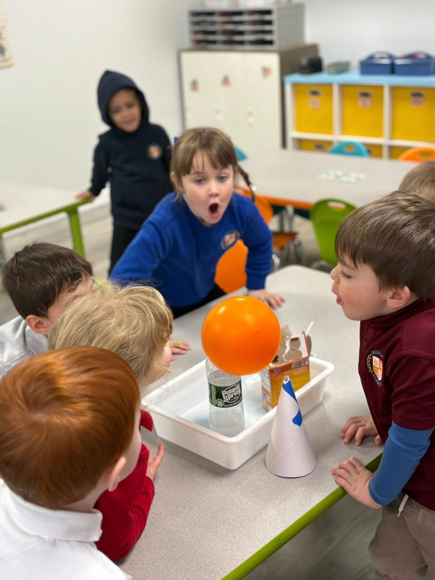 Lower School students collaborating in a Bedford Academy classroom