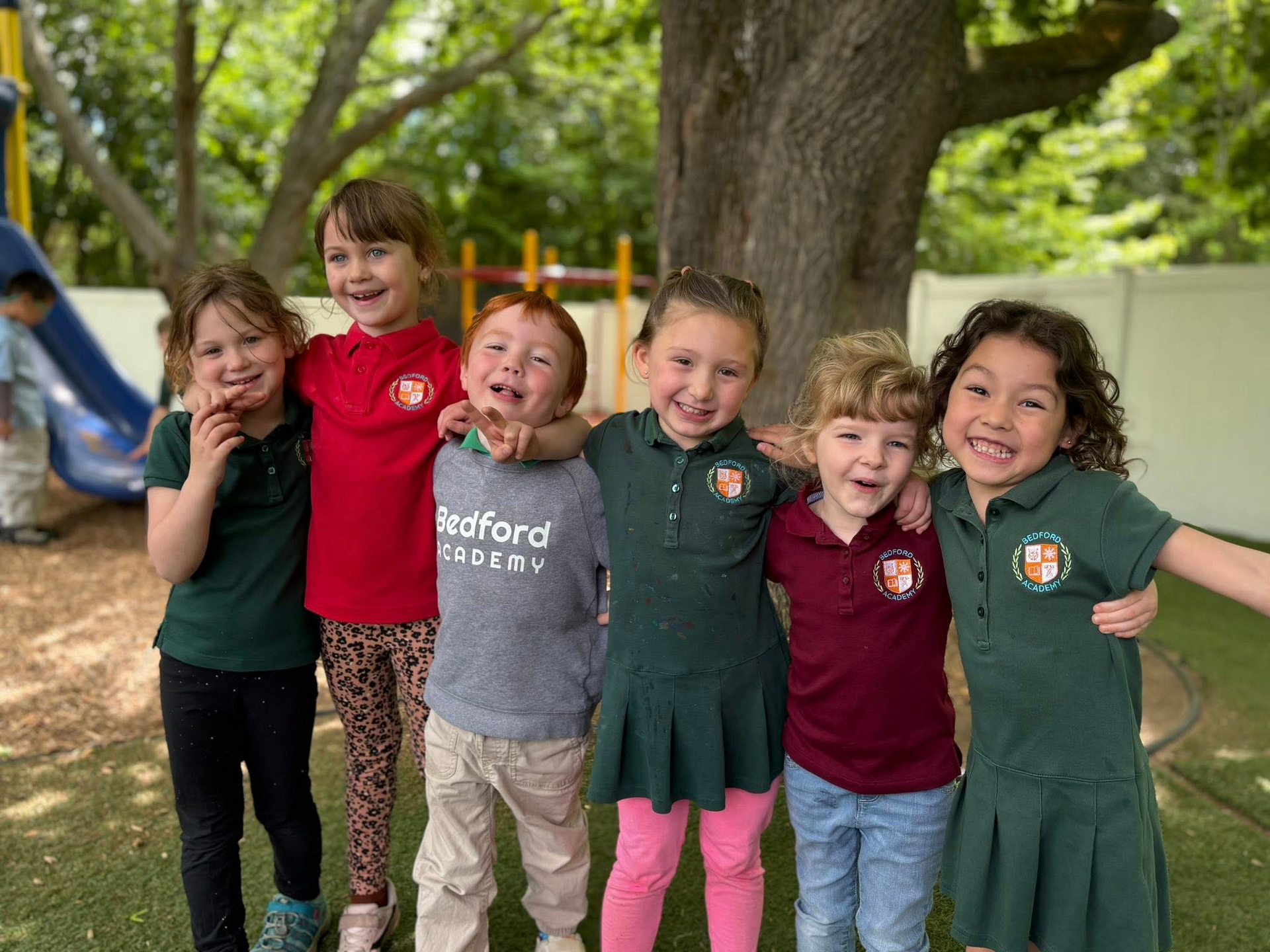 Bedford Academy students learning together outdoors