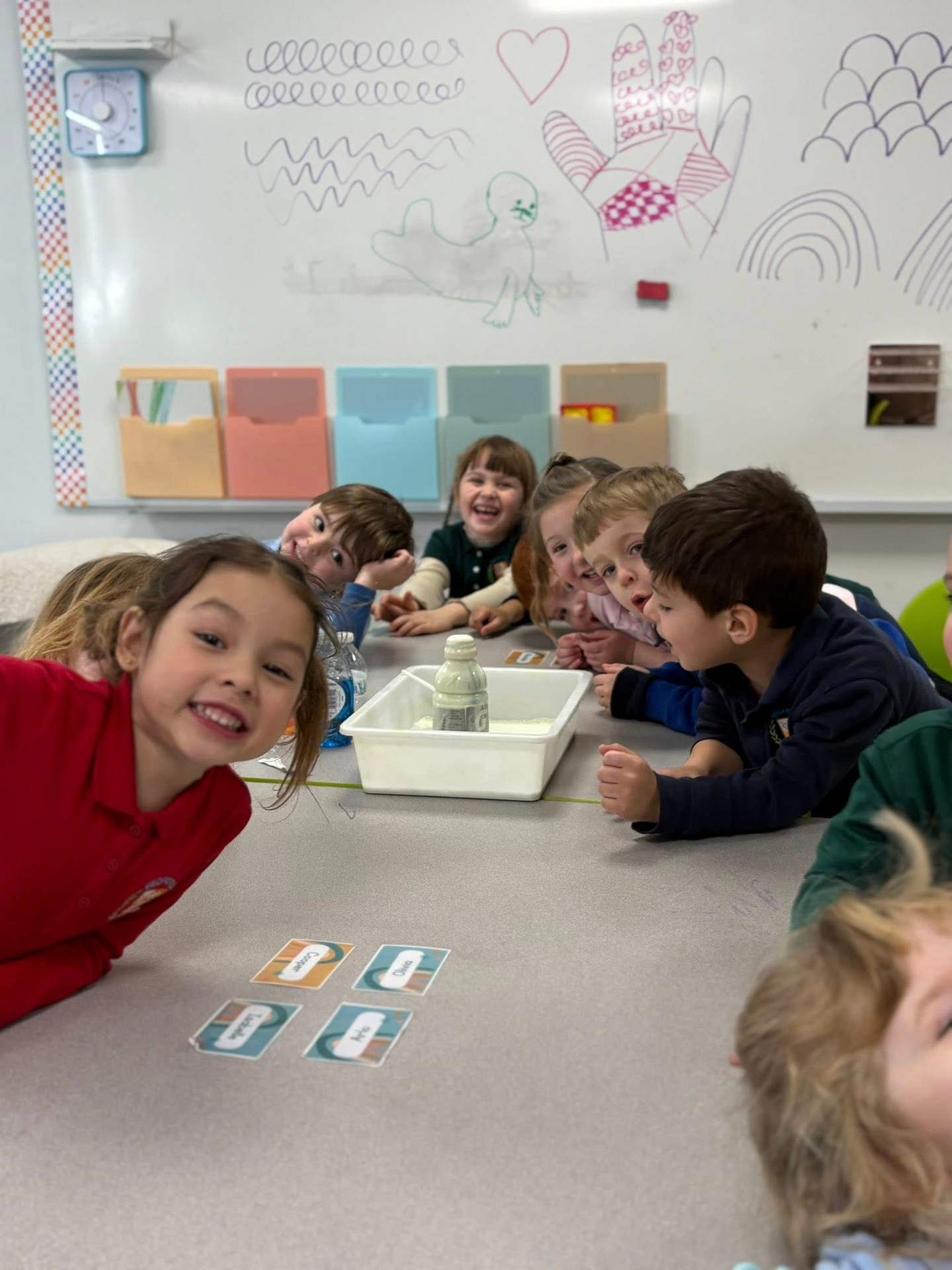 Lower School students gathered for a hands-on classroom activity