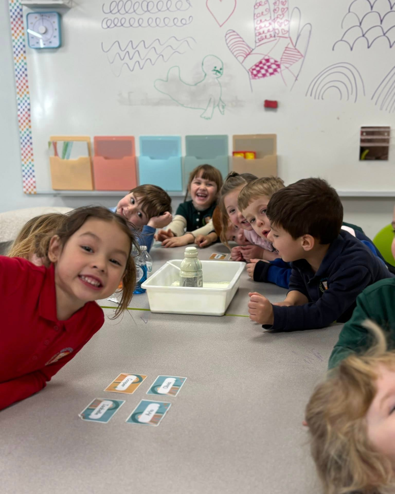 Lower School students gathered for a hands-on classroom activity