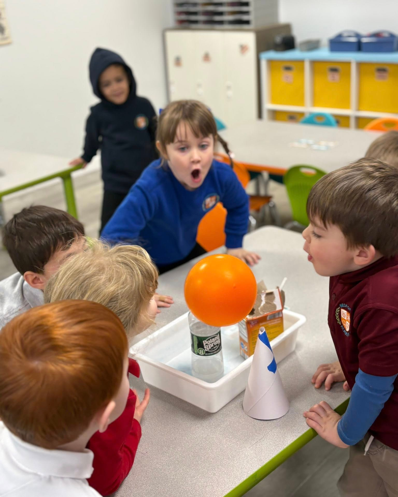 Lower School students collaborating in a Bedford Academy classroom